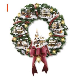 Christmas Tree Rotating Sculpture Train Decorations Paste Window Paste Stickers Christmas Decoration (Color: as pic I)