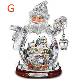 Christmas Tree Rotating Sculpture Train Decorations Paste Window Paste Stickers Christmas Decoration (Color: as pic G)