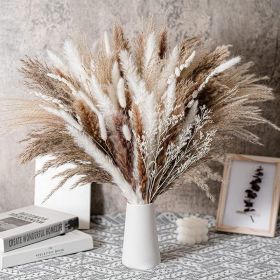 60/62/76/80/85/100pcs Boho Pampas Grass Bouquet Home Decor Floral Dried Flowers Wedding Arrangements Natural Reed Bunny Tails (Color: 80pcs, Ships From: China)