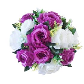 Gold/Silver Wedding Candle Holders Decor Table Centerpiece Pillar Flower Vase Rack Stand Road Lead Floral Bouquet Party Supplies (Color: White Purple, Ships From: China)