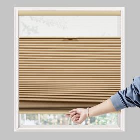 WELLSOURCE Day&Night Cellular Shades, Blackout Top Down Bottom Up Honeycomb Blinds for Windows, Cordless Window Shades with Sheer (Color: Brown, size: Contact us)