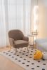 Modern Soft Teddy fabric Ivory Ergonomics Accent Chair Living Room Chair Bedroom Chair Home Chair With Gold Legs And Adjustable Legs For Indoor Home