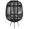 Freestanding Candle Lantern Holder Bamboo Black