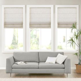 Linen Blend Light Filtering Cordless Roman Shade (Color: as pic)