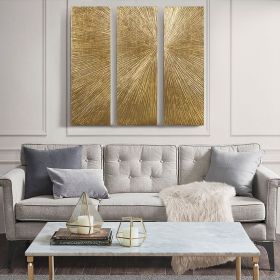 Hand Painted Triptych 3-piece Dimensional Resin Wall Art Set (Color: as pic)