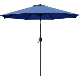 9 ft. Aluminum Market Crank and Tilt Patio Umbrella (Color: Blue)