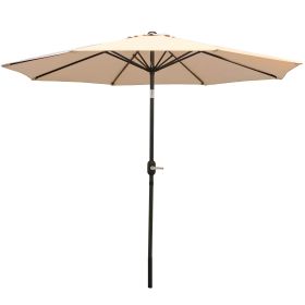 9 ft. Aluminum Market Crank and Tilt Patio Umbrella (Color: Beige)