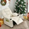 PU Leather Kids Recliner Chair with Cup Holders and Side Pockets