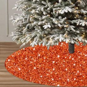 Christmas Tree Skirt, Sequins Tree Skirts for Xmas Tree Decorations (Color: Orange, size: 122cm)