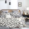 Hepburn Black/White Floral 100% Cotton Reversible  Comforter Set