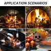 1/4/8/12pcs, Halloween Fire Pit Skull Ceramic Props, Reusable Fireproof Skull Fire Pit, Halloween Decor For Party, BBQ, Fire Pit ,Fireplace, Gas