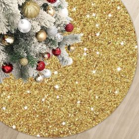 Christmas Tree Skirt, Sequins Tree Skirts for Xmas Tree Decorations (Color: Gold, size: 78cm)