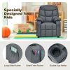 PU Leather Kids Recliner Chair with Cup Holders and Side Pockets