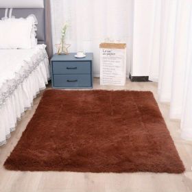 1pc, Soft Plush Area Rugs for Bedroom and Living Room - Fluffy and Fuzzy Shag Shaggy Carpet - Perfect for Kids, Girls, Boys (Color: Coffee, size: 47.24*62.99inch)