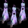 Pack of 3 Halloween Ghost Windsock Hanging Decorations with LED Lights