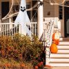 Pack of 3 Halloween Ghost Windsock Hanging Decorations with LED Lights