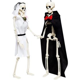 Halloween Skeletons 2 Pcs, Full Body Posable Joints Skeletons Decoration (Color: Q2)