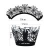 12set Halloween Cupcake Wrappers Black Spiderweb Castle Laser Cut Cupcake Wrap Liners Halloween Party Cake Decoration Baking Cup