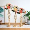 Gold/ Silver Flowers Vases Candle Rack Stand Holders Wedding Decor Road Lead Floral Bouquet Party Props Table Centerpiece Pillar