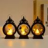 Vintage LED Halloween Candle Lantern Halloween Lantern,Mini Lantern Decorative Lights Vintage Hanging LED Small Candle Lanterns Gifts For Indoor