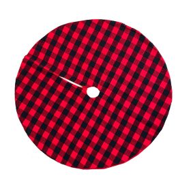 Christmas Tree Skirt Red Xmas Tree Ornaments Christmas Tree Mat with Pattern for Decorations Holiday Party (Color: Red, size: 59.05in)