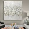 Hand Oil Painting Canvas Wall Art Decoration Palette Knife Painting White Plum for Home Living Room hallway bedroom luxurious decorative painting