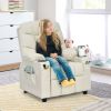 PU Leather Kids Recliner Chair with Cup Holders and Side Pockets