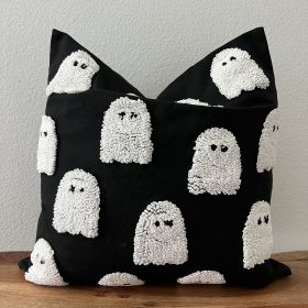 Tufted throw pillow cover, Halloween and fall d��cor (Style: Ghost)