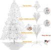 7ft High Christmas Tree 1000 Tips Decorate Pine Tree with Metal Legs White with Decorations