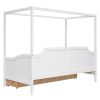 Wooden Twin Size House Bed with 2 Drawers,Kids Bed with Storage Shelf, Gray