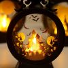 Vintage LED Halloween Candle Lantern Halloween Lantern,Mini Lantern Decorative Lights Vintage Hanging LED Small Candle Lanterns Gifts For Indoor