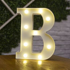 Alphabet Letter LED Lights Luminous Number Lamp Decor Battery Night Light for home Wedding Birthday Christmas party Decoration (Type: B)