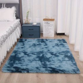 1pc, Ultra Soft Tie-Dyed Shaggy Area Rug for Bedroom, Living Room, and Home Decor - Fluffy, Fuzzy, and Plush Furry Carpet - 47.24 x 62.99 (Color: Tie-dye Sapphire Blue, size: 47.24*62.99inch)