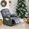 PU Leather Kids Recliner Chair with Cup Holders and Side Pockets