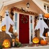 Pack of 3 Halloween Ghost Windsock Hanging Decorations with LED Lights