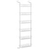 6 Tier Over Door Pantry Organizer Hanging Hooks Door Storage Rack Carbon Steel Basket 62.99in Over Door Shelf for Kitchen Bathroom