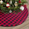 Christmas Tree Skirt Red Xmas Tree Ornaments Christmas Tree Mat with Pattern for Decorations Holiday Party