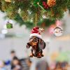 1pc Cute Car Rearview Mirror Decoration Christmas Tree Decoration Pendant Acrylic Flat Christmas Gift Halloween Decoration Backpack Decoration