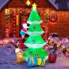 Happy Christmas Holiday Yard Decorations Inflatable W/ LED Lights