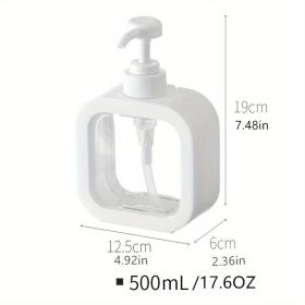 Foaming Soap Dispenser, 300ml And 500ml Dish Soap Dispenser, Refillable Modern Square Pump Bottle Lotion Dispenser, Hand Soap Dispenser For Bathroom (Color: White, size: 500ML)