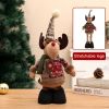 Christmas Retro Sackcloth Snowflake Plaid Retractable Doll Christmas Decoration Arrangement Ornaments