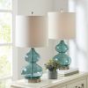 Ellipse Curved Glass Table Lamp, Set of 2