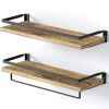 Bathroom Shelf with Towel Bar Set of 2