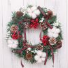 30/40/50/60Cm Christmas Decoration; Simulation Wreath Window Door Hanging Christmas Shopping Mall Scene Layout Props