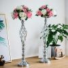 Gold/Silver Wedding Candle Holders Decor Table Centerpiece Pillar Flower Vase Rack Stand Road Lead Floral Bouquet Party Supplies