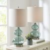 Ellipse Curved Glass Table Lamp, Set of 2