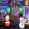 Happy Christmas Holiday Yard Decorations Inflatable W/ LED Lights