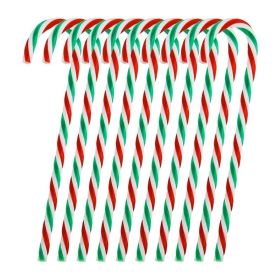 Christmas Candy Canes Acrylic Xmas Tree Pendants Xmas Party Crutch Hanging New Year Christmas Party Home Decoration Gifts (Color: Green)