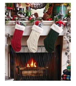 Christmas Decoration Christmas Plush Knit Socks Christmas Children's Holiday Gift Socks Gift Bag Pendant (select: red)