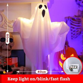 Halloween LED Glow Ghost Lights for Home Indoor Outdoor Hanging Decoration Haunted House Horror Props Bar Supplies 2024 New (Varient: white ghost)